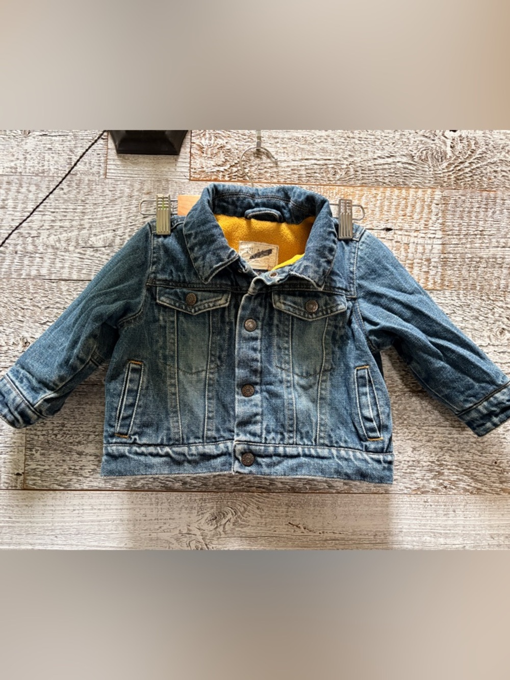 3/$30 | The Children's Place | Denim Jacket with Fleece - 18M, Blue/Yellow